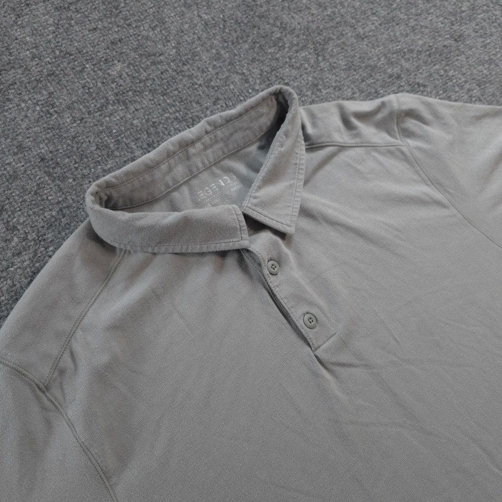 Legends Polo Shirt Mens Medium Gray Aviation Performance Stretch Casual Golf